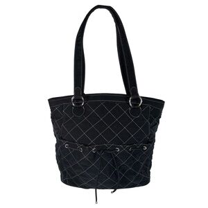 Vera Bradley Classic Black Quilted Tote Everyday Carryall Bag Work Travel Errand